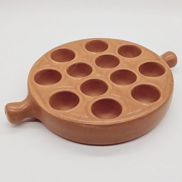 Vintage Emile Henry Burnt Orange Matte Ceramic Escargot Baking Dish - Picture 1 of 5